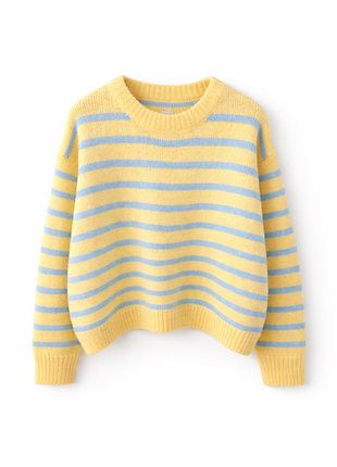 Pulletje - strepen - Geel/blauw
