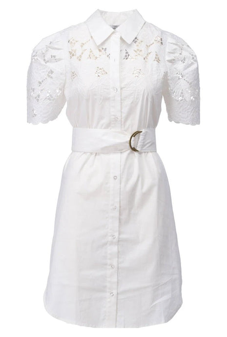 Jurk met borduursel & design - Ecru - C733L by You’re my lobster (by K.Design)