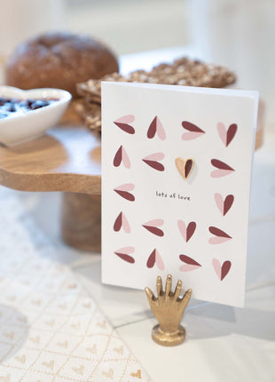 Broche carte de vœux « plein d'amour » rose/rouge - rose/rouge