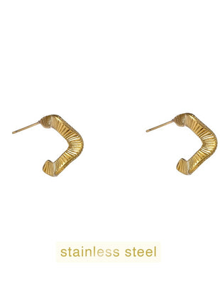 Oorbellen - Twisted Striped Creole - 14K