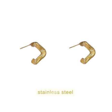 Oorbellen - Twisted Striped Creole - 14K