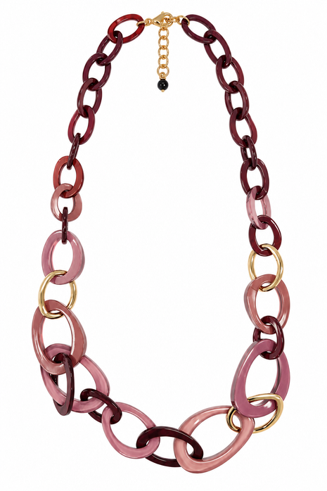 Ketting - Amora - Bordeaux, Roze & Goud