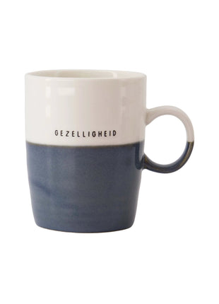 Theemok gezelligheid - wit/blauw by Zusss