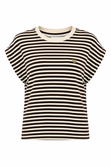 T-shirt à rayures (marron)