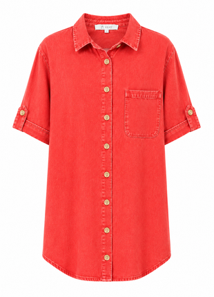 Jurk - Jeanslook - Koraal