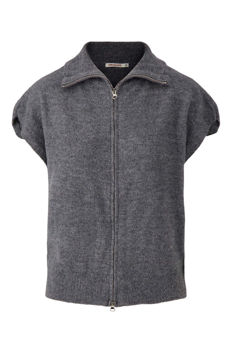 Mouwloos vestje met rits – antracietgrijs