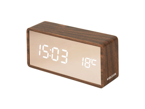Alarm Clock Copper Mirror LED - Darkwood - Lou Lou