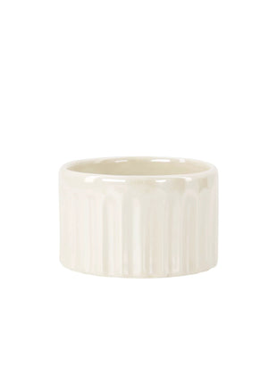 Waxinelichthouder keramiek parelmoer ribbel - zand/goud by Zusss