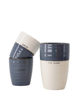 Koffiemok hartje - wit/blauw by Zusss