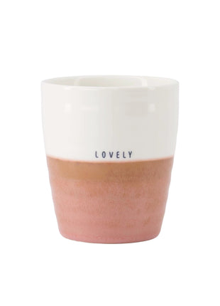 Koffiemok lovely - wit/donkerroze by Zusss