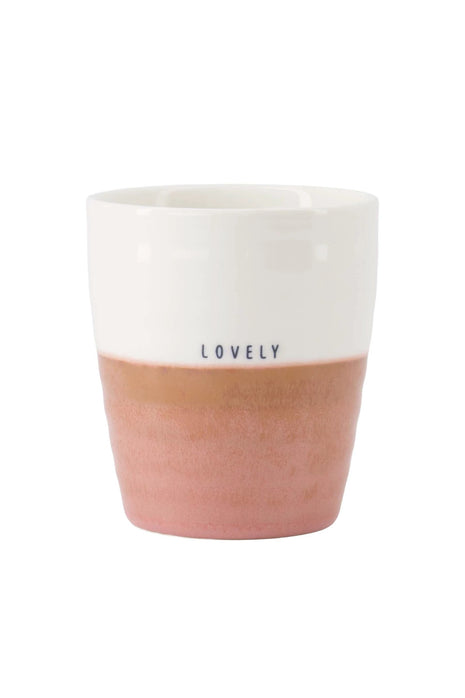 Koffiemok lovely - wit/donkerroze by Zusss