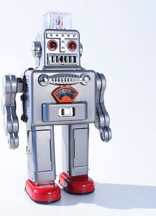 Rokende robot met batterij, 30 cm, zilverkleurig, met licht en rook, Gemaakt in China