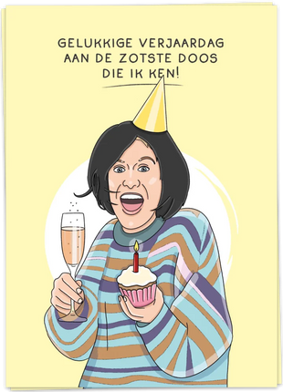 Wenskaart - Gelukkige verjaardag aan de zotste doos die ik ken