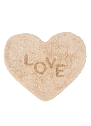 Tapis de bain cœur - blanc cassé