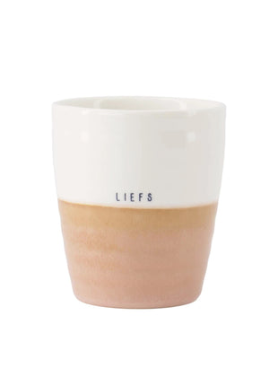 Koffiemok liefs - wit/roze by Zusss