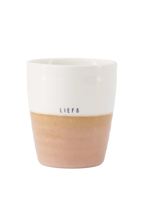 Koffiemok liefs - wit/roze by Zusss