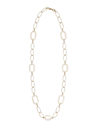 Long Oval Leopard Link Necklace - N61538-2 by Day & Eve