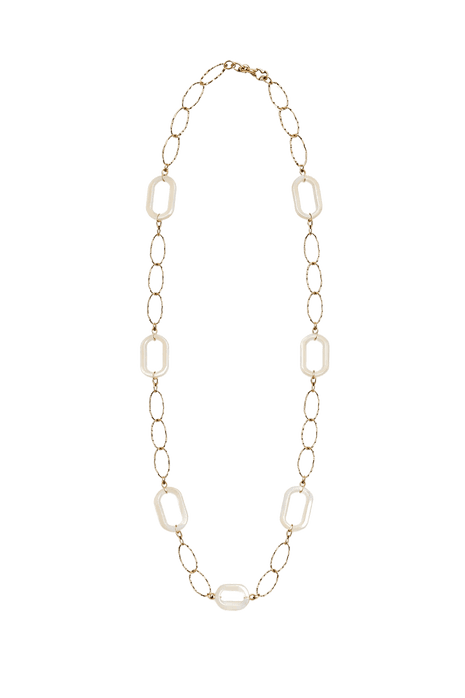 Long Oval Leopard Link Necklace - N61538-2 by Day & Eve