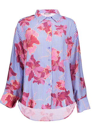 Blousestripe & print - 63395-70 by Geisha