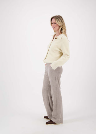 Jacquard broek twee kleurig – beige / off white - Kleding - Broeken