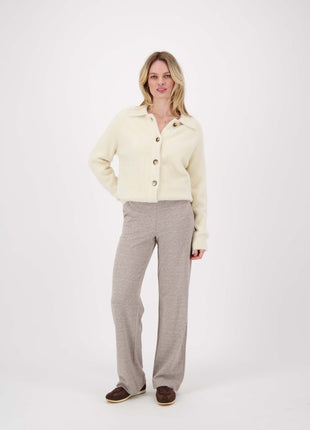 Jacquard broek twee kleurig – beige / off white - Kleding - Broeken