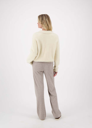 Jacquard broek twee kleurig – beige / off white - Kleding - Broeken