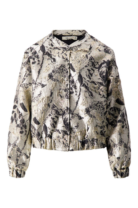 Jacquard glans jasje – beige / goud - beige / goud / 34/XS - Kleding - Blazers & vestjes