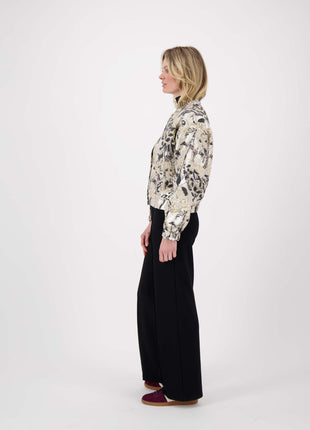 Jacquard glans jasje – beige / goud - Kleding - Blazers & vestjes