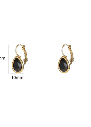 Oorbellen - French Hook Drop - 14K + black