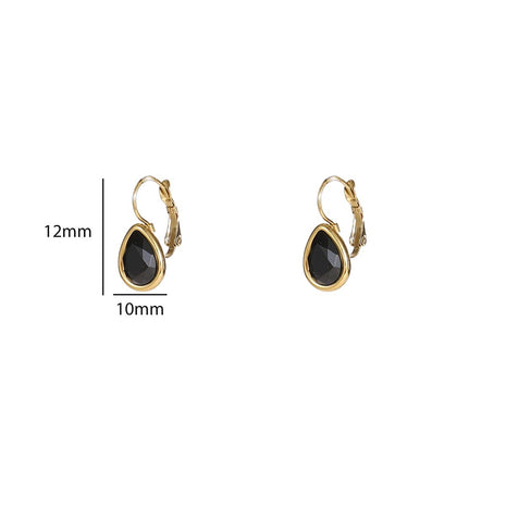 Oorbellen - French Hook Drop - 14K + black