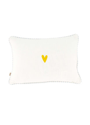 Kussen lovely moments gekleurde bies 35x25cm - off white - Lou Lou