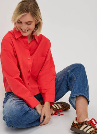 Blouse Cropped Folded Cuff - SP26.10016 by Esqualo