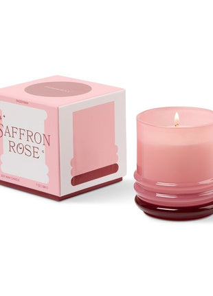 Stacked 7oz/198g Glass Candle Pink and Red - Saffron Rose