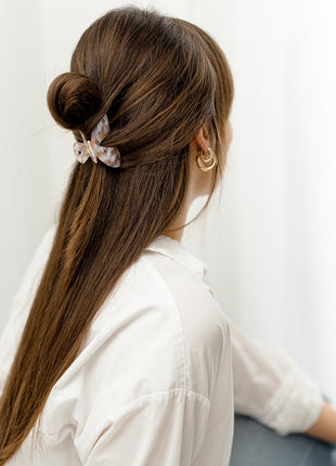 Julia – Gesplitste clip Marmer licht roze - Modeaccessoires - Haarspelden