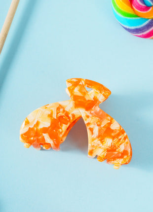 Julia – Gesplitste clip Marmer oranje - Modeaccessoires - Haarspelden