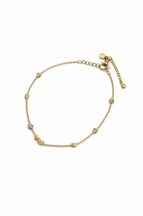 Enkelbandje - Textured Herats - A61294-2 - 14K by Day & Eve