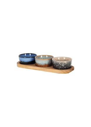 Serveerplank Met Schaaltjes Reactief Glazuur - Lou Lou