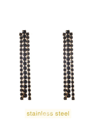 Oorbellen - Sparkle Lines Dangle - 14K + champagne