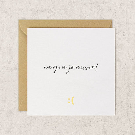 Kaart 110x110 Goudfolie | Missen - Lifestyle - Van papier - Wenskaarten