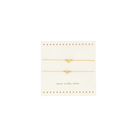 Kaart - vriendschapsarmbandjes - hartje - offwhite/goud - Juwelen & mooimakers - Armbanden