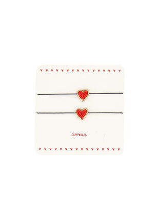 Kaart - vriendschapsarmbandjes - hartje - wit/rood - Juwelen & mooimakers - Armbanden