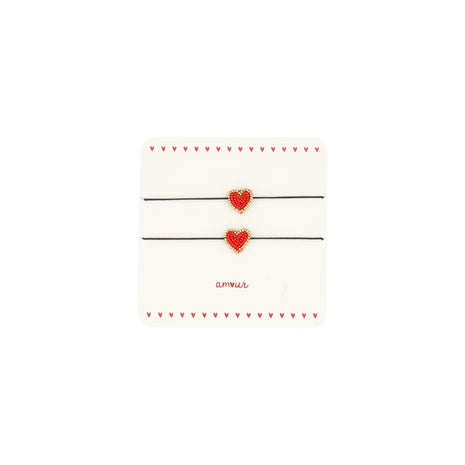 Kaart - vriendschapsarmbandjes - hartje - wit/rood - Juwelen & mooimakers - Armbanden