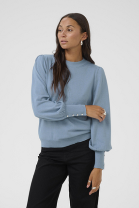 KAlizza Round Neck Knit Pullover Button - 10508681 - Kleding - Truien en cardigans