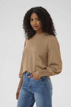KAlizza Round Neck Knit Pullover Button - 10508681 - Kleding - Truien en cardigans