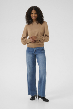KAlizza Round Neck Knit Pullover Button - 10508681 - Kleding - Truien en cardigans