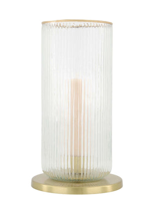 Kandelaar - glas - ribbel - transparant (0502-216) - Lifestyle - In huis - Kandelaars