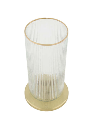 Kandelaar - glas - ribbel - transparant (0502-216) - Lifestyle - In huis - Kandelaars
