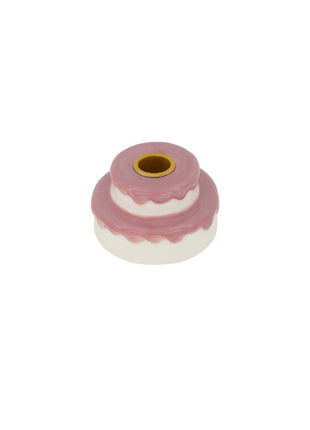 Kandelaar keramiek taart wit/roze Cadeau’s & Lifestyle Woonkamer Kandelaren & Waxinelichthouders