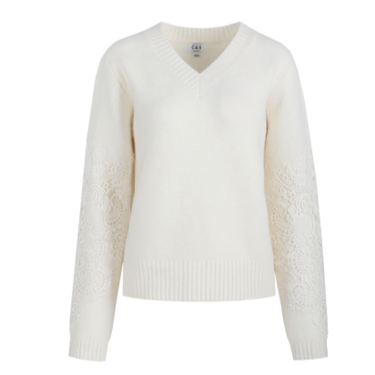 Katja knit pullover 25NOC09 Wool White Kleding Truien en cardigans