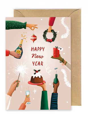 Kerstkaart - Happy New Year - armen - Cadeau’s & Lifestyle - Van papier - Wenskaarten - Feestdagen